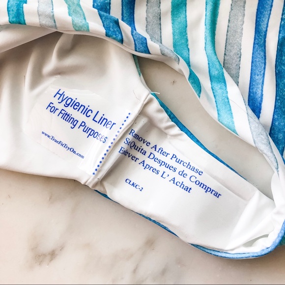 Palms Away Seaside Stripe Swim Bikini Blue Multi - Picture 9 of 12